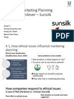 Marketing Planning Unilever - Sunsilk: Group 2: Truong Hoang Bao Linh Hoang Duc Thanh Nguyen Kieu Trang Thang