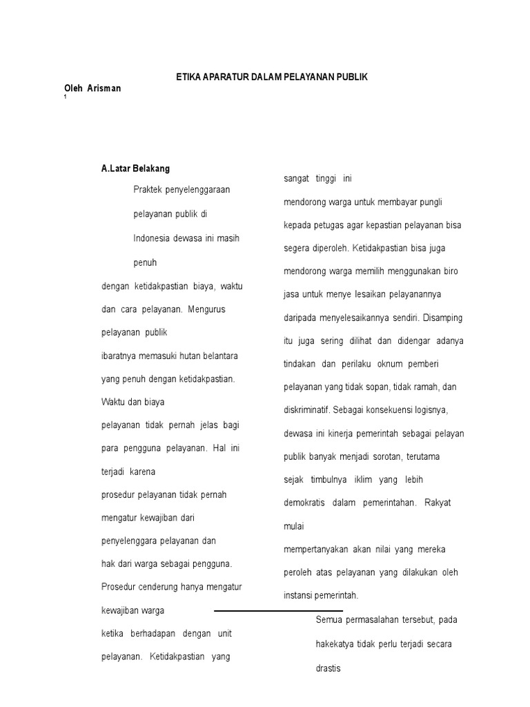 Contoh Jurnal Etika Pelayanan Publik - Simak Gambar Berikut