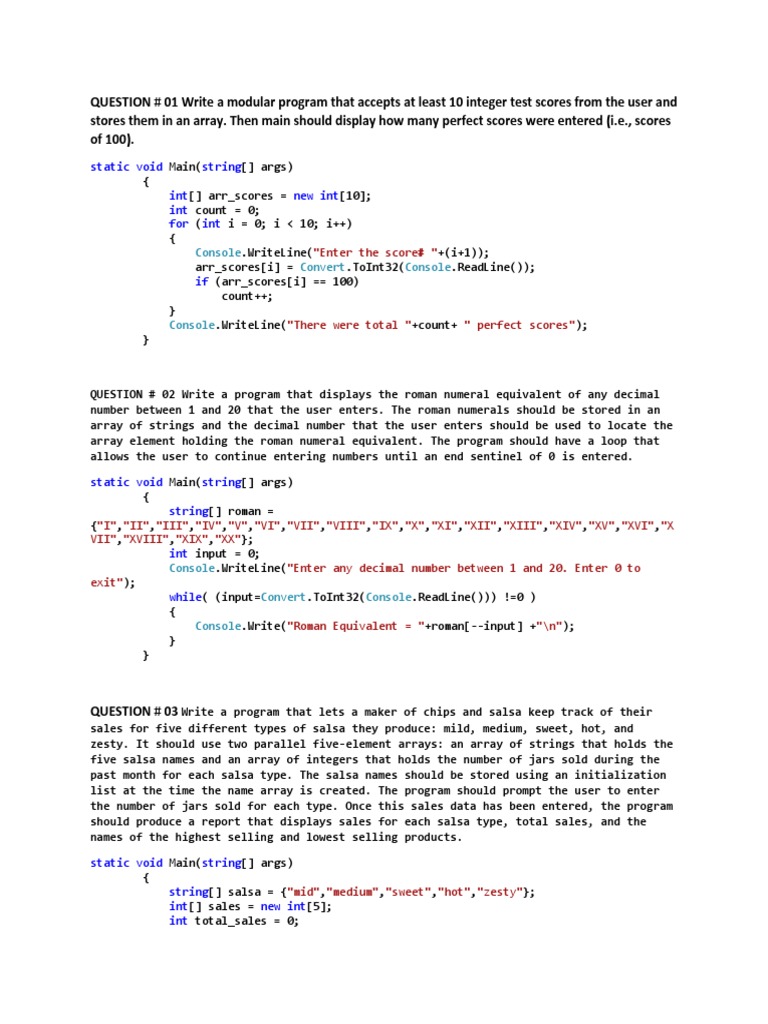 Assignment4 Solution PDF | PDF | Integer (Computer Science) | Array ...