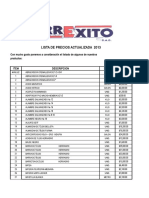 Lista Precios Ferreexito Tectonykaltda Felipedelgado