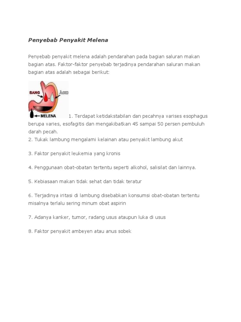 Penyebab Melena Doc