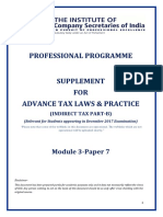 Professional Programme Supplement FOR Advance Tax Laws & Practice