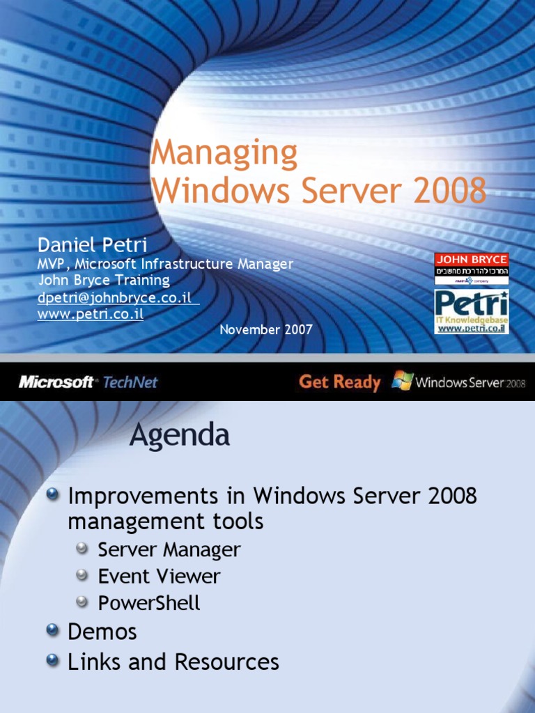 Windows Server 2008 Management | PDF | Windows Server 2008 | Active ...