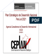Plan Estrategico de Desarrollo Nacional Peru Al 2021