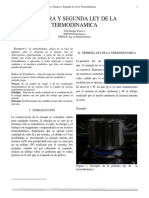 Deber de Termodinamica Primera, Segunda Ley de La Termodinamica