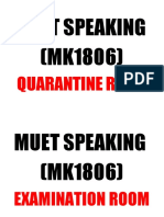 Muet Speaking (MK1806) : Quarantine Room