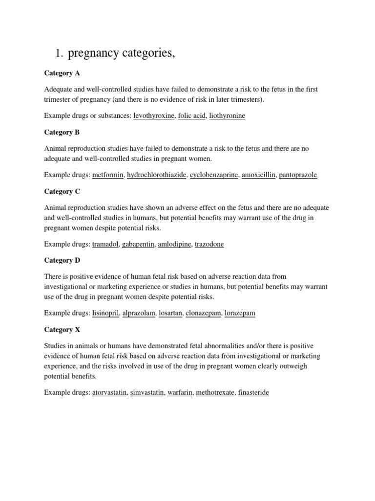 Drugs Pregnancy Category Pdf Bloating Congenital Disorder