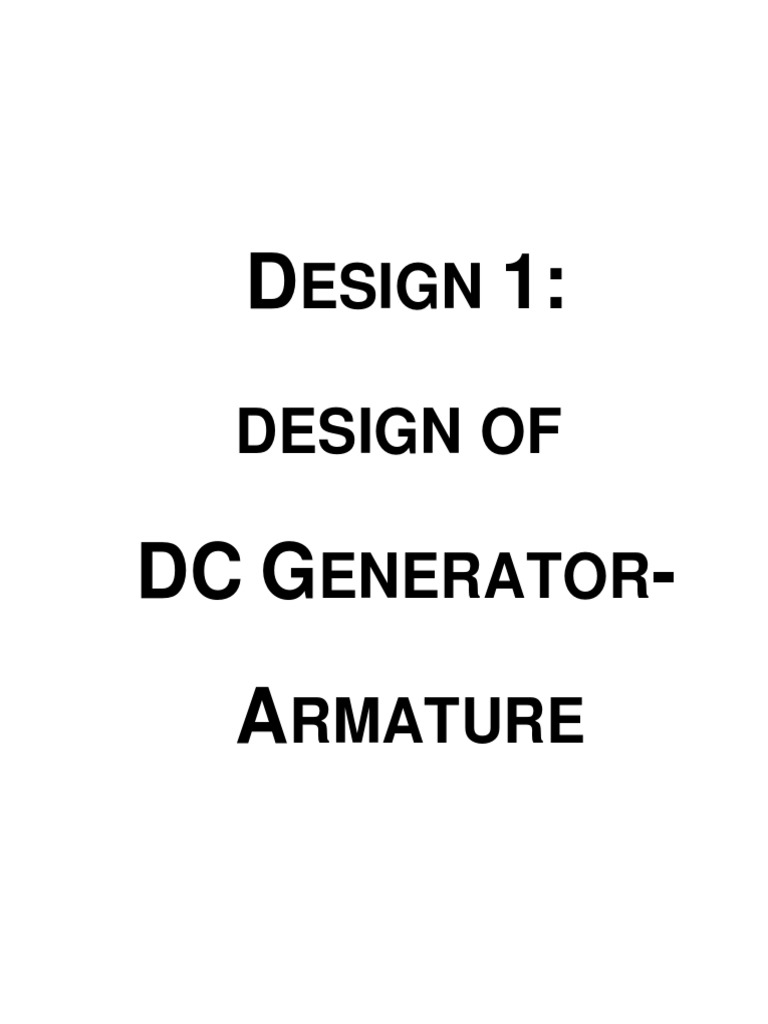 Dc Generator Pdf Electric Generator Volt