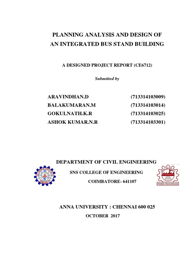 Integrated Bus Stand Project Report | PDF