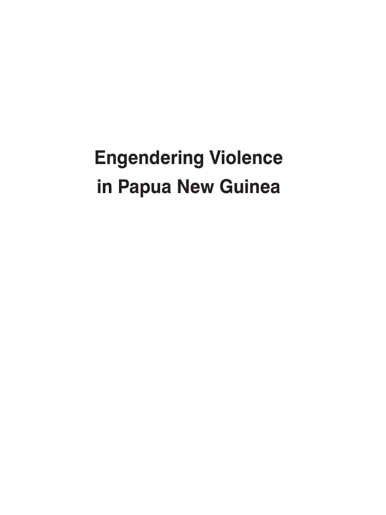 Engendering Violence in Papua New Guinea - Ed. Jolly & Stewart (ANU 2012), PDF, Papua New Guinea