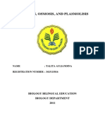 Diffusion Osmosis Plasmolisis