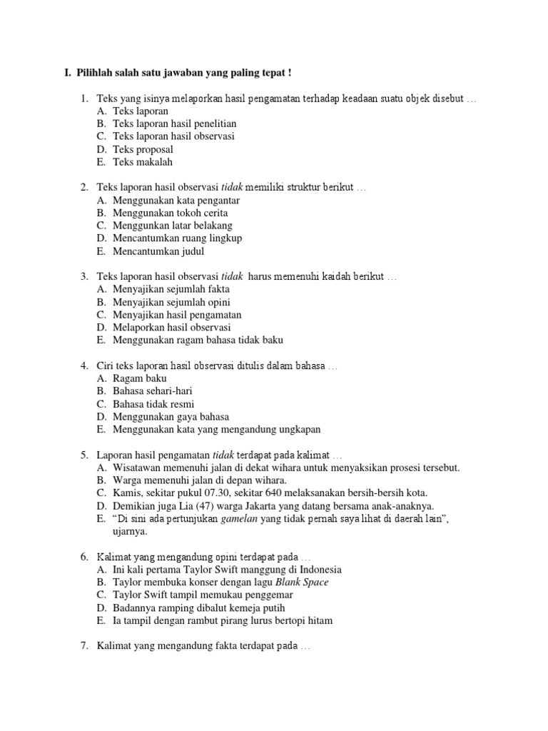 Soal Soal X 1 Soal Soal X 1