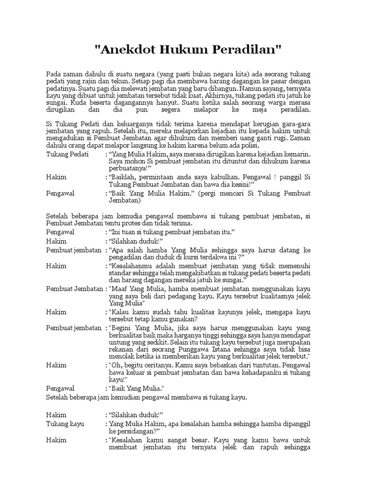 Anekdot Hukum Peradilan