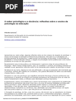 O Saber Psicológico e a Docência_ Reflexões Sobre o Ensino de Psicologia Na Educação