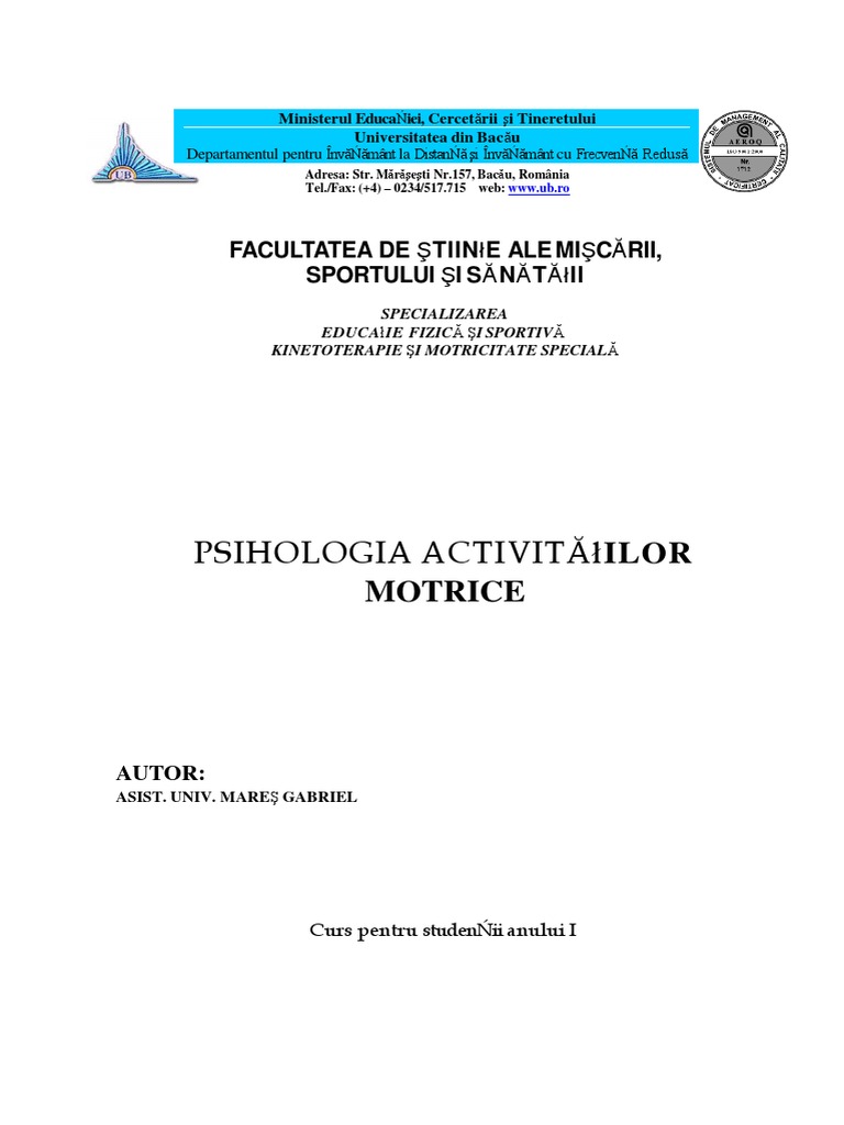 Psihologia Activitatilor Motrice