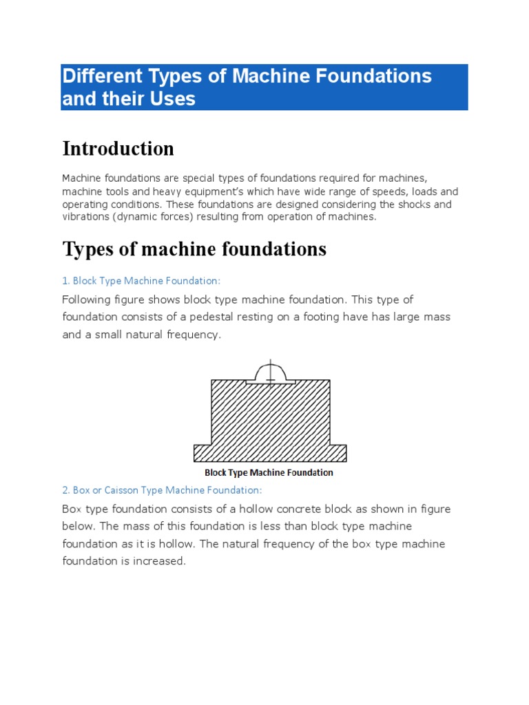 Different Types of Machine Foundations and Their Uses Force Mechanics