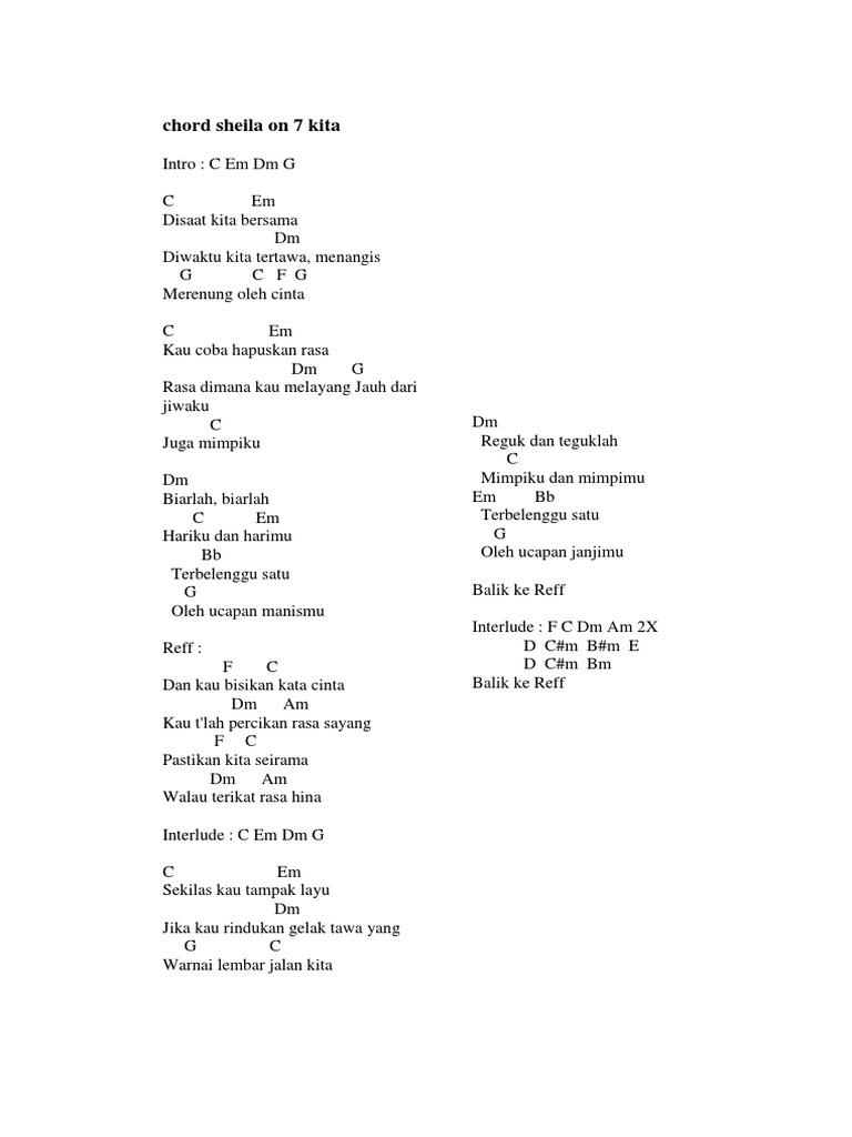 Chord Sheila On 7 Pdf