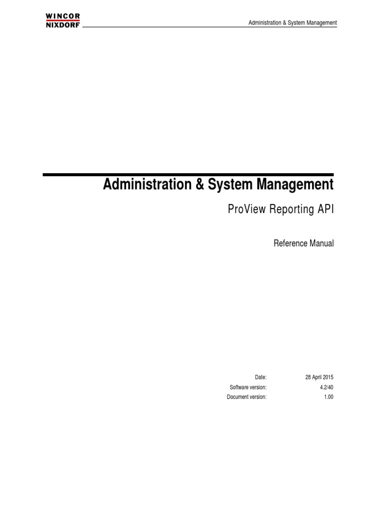ProView Reporting API Reference Manual V4240 | PDF | Parameter ...