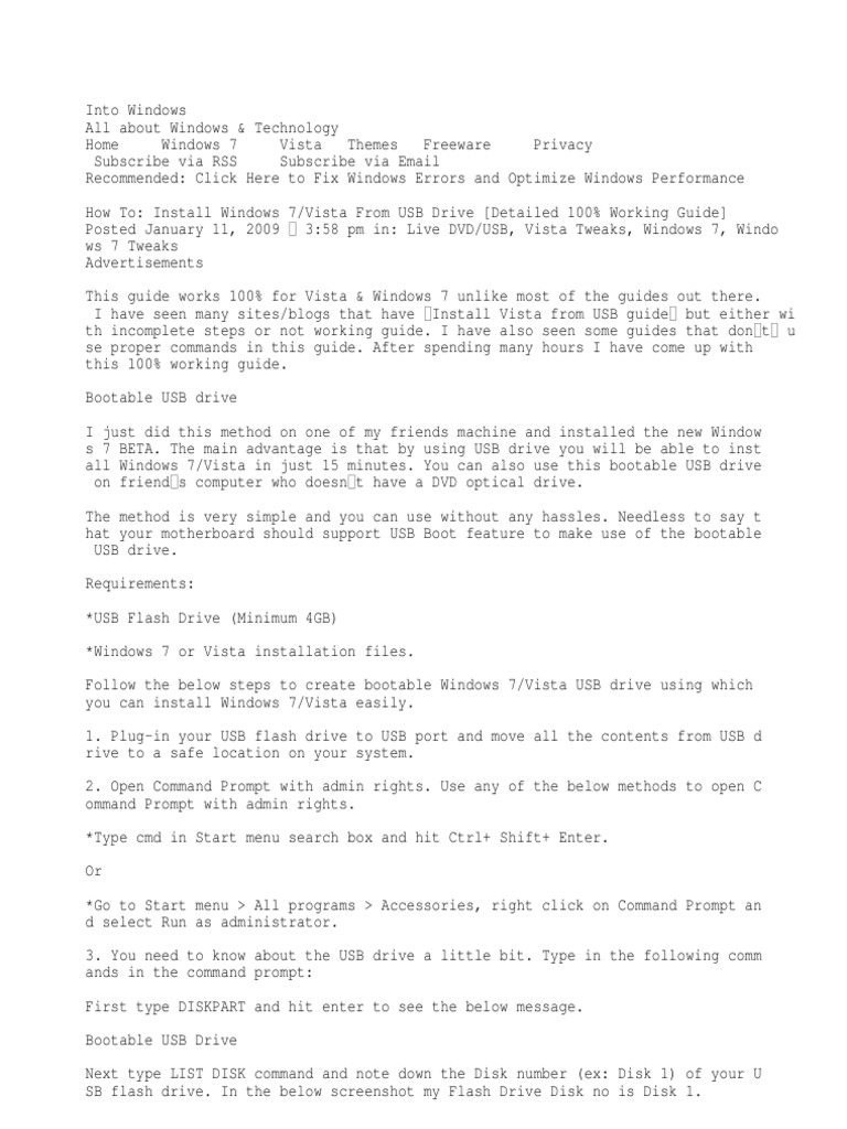 Usb Boot Pdf Booting Usb Flash Drive