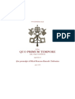 1570 - Pío V - Constitución Apostólica - Bula Papal Sobre El Uso A Perpetuidad de La Misa Tridentina QUO PRIMUM TEMPORE