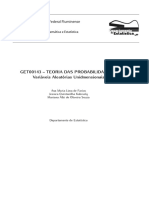 Teoria de Probabilidades II - Variáveis Aleatórias Unidimensionais