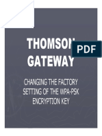 Thomson Gateway: Changing The Factory Setting of The Wpa-Psk Encryption Key