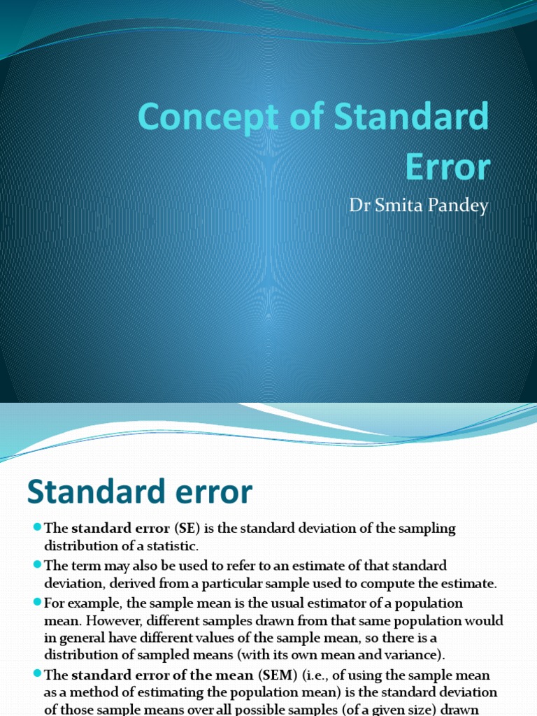 Concept of Standard Error | PDF | Science & Mathematics