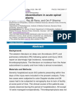 Venous Thromboembolism in Acute Spinal Cord Injury Patients