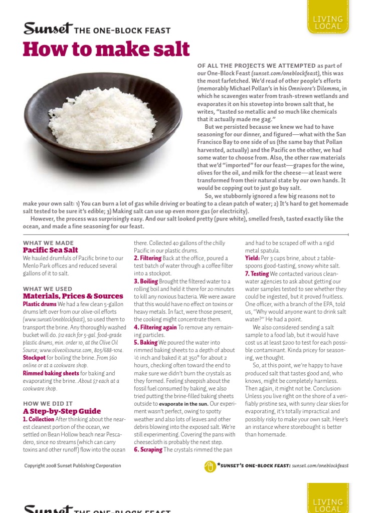 OneBlock Salt | PDF | Salt | Water