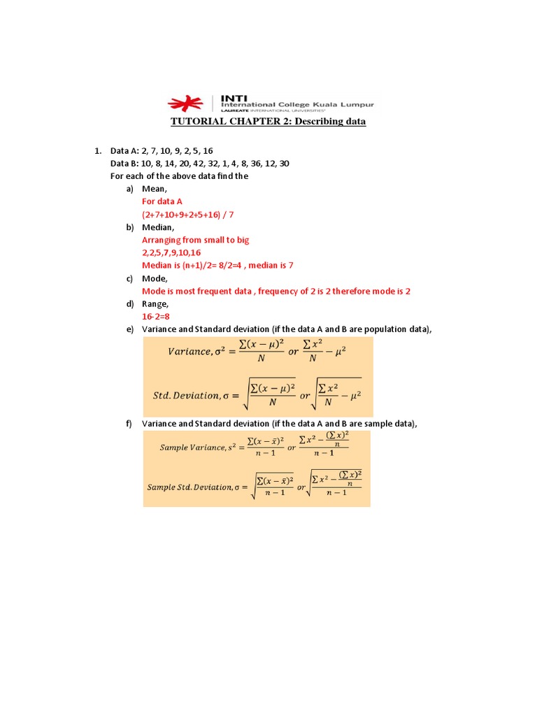 Data Analysis: Mean, Median, Mode, Variance | PDF | Mode (Statistics ...