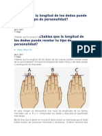 Sabías Que La Longitud de Los Dedos Puede Revelar Tu Tipo de Personalidad