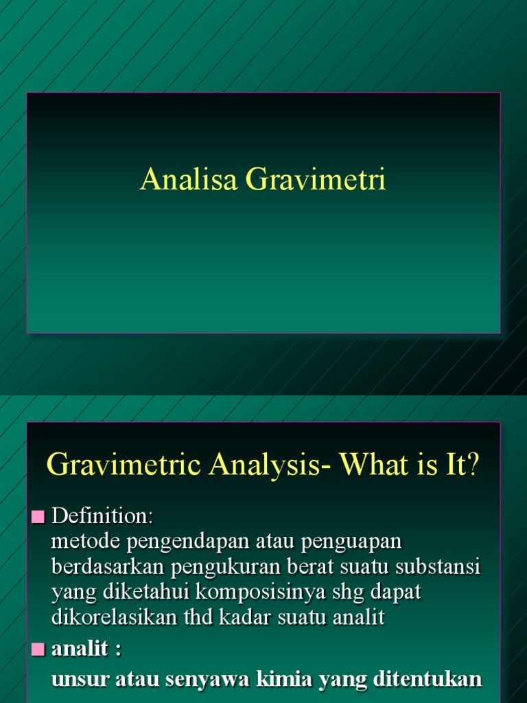 Analisa Gravimetri PDF | PDF
