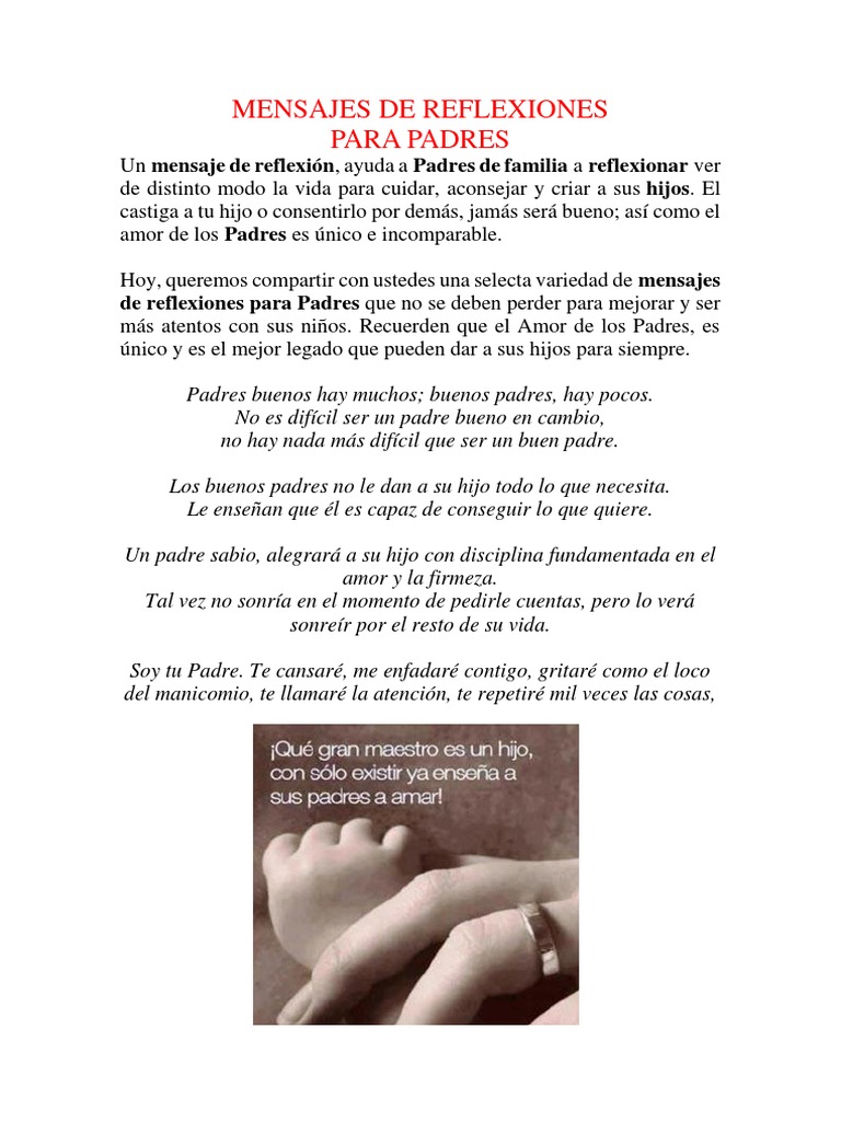 Mensajes de Reflexiones para Padres | PDF | Amor