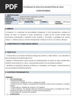 Plano de Curso Literatura Portuguesa