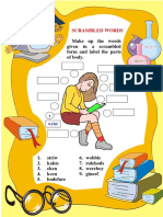 Make Up The Words Given in A Scrambled Form and Label The Parts of Body