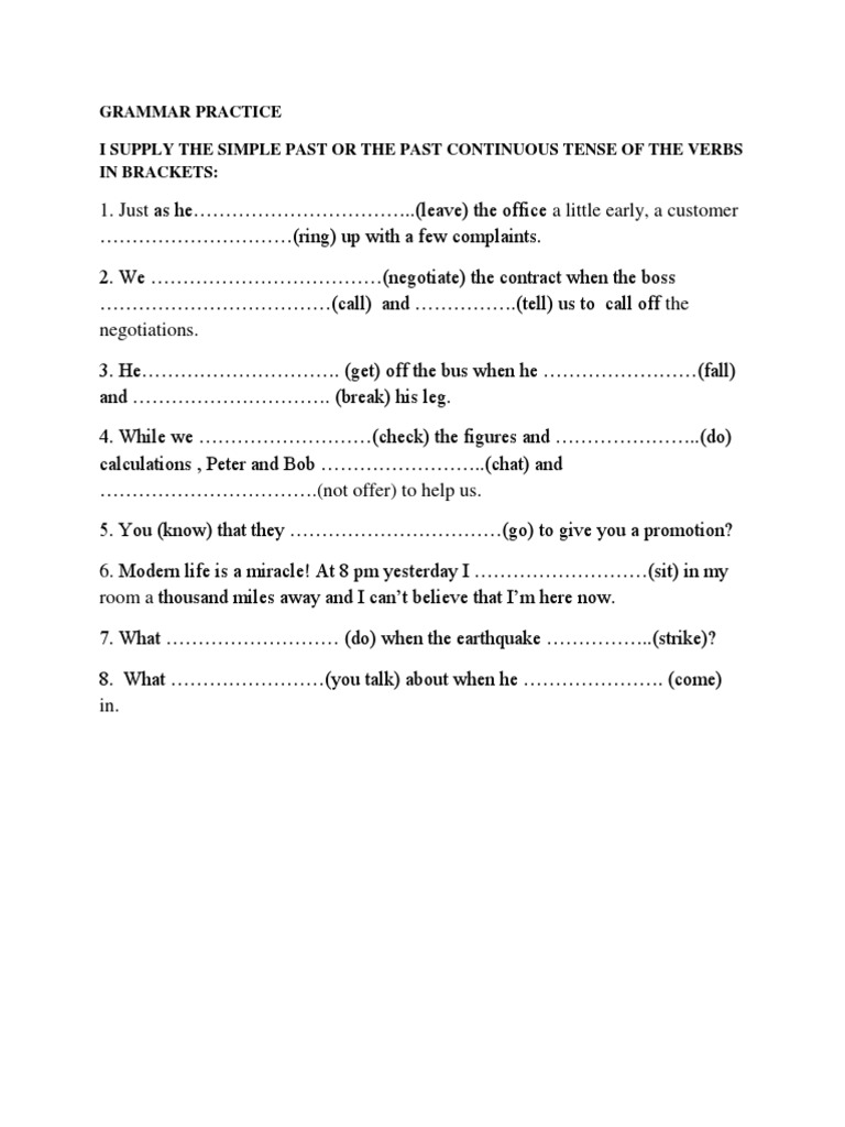 Grammar Practice 4 | PDF