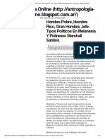 Hombre Pobre, Hombre Rico, Gran Hombre, Jefe - Tipos Políticos en Melanesia Y Polinesia