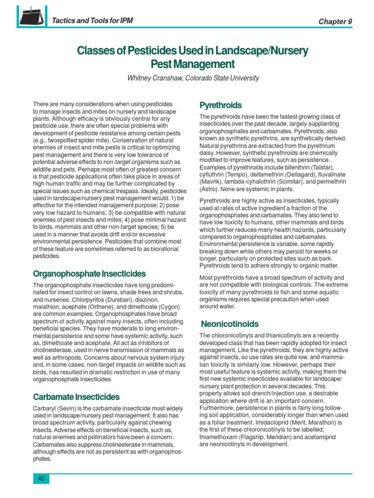 042 Classes of Pesticides | PDF | Insecticide | Pesticide