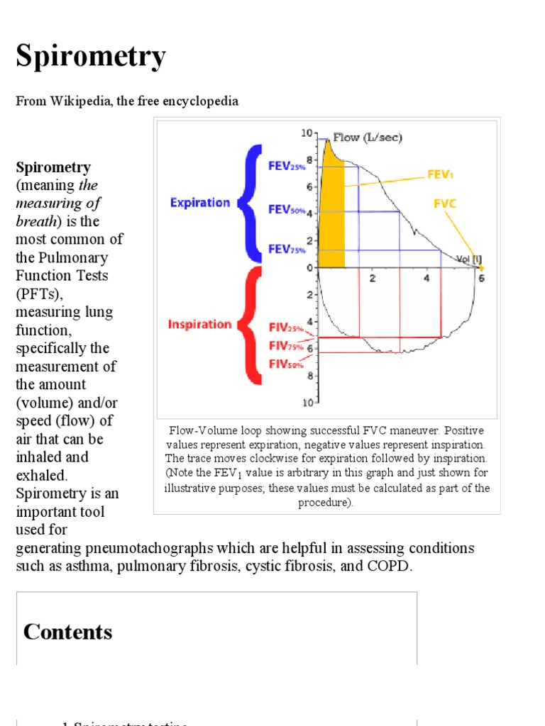 Spirometry Pulmonology Physiology