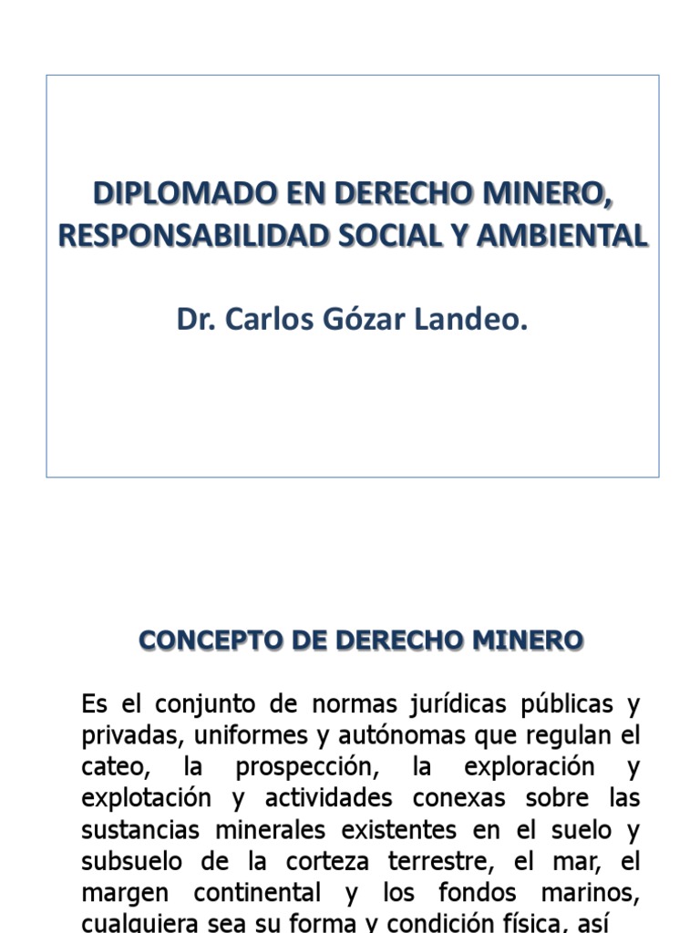 Diplomado en Derecho Minero y Ambiental | PDF | Minería | Propiedad