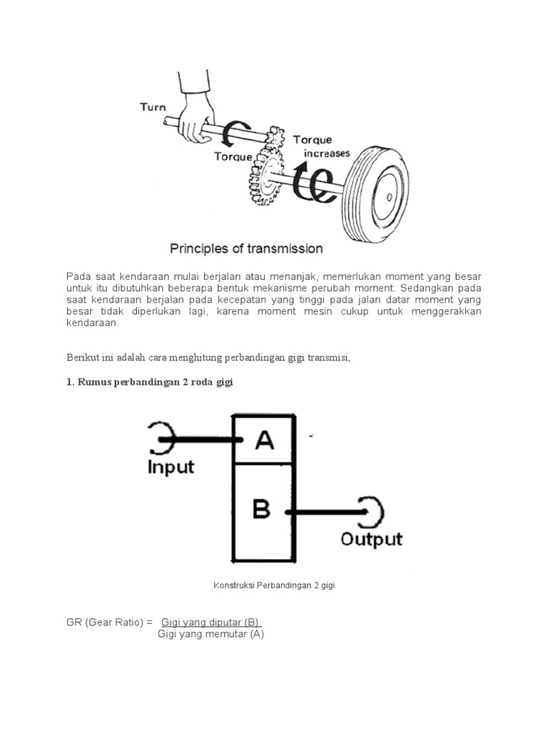 Rumus Perhitungan Rasio Gear Motor | PDF