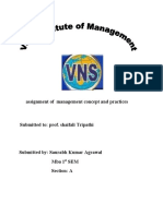 Assignment of Management Concept and Practices