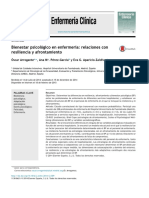 Bienestar Psicológico en Enfermería Relaciones Con Resiliencia y Afrontamiento