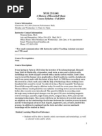 UT Dallas Syllabus for musi2311.001.10f taught by Winston Stone (wxs034000)