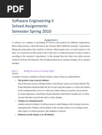 Download Software Engineering II - Solved Assignments - Semester Spring 2010 by Muhammad Umair SN36297497 doc pdf