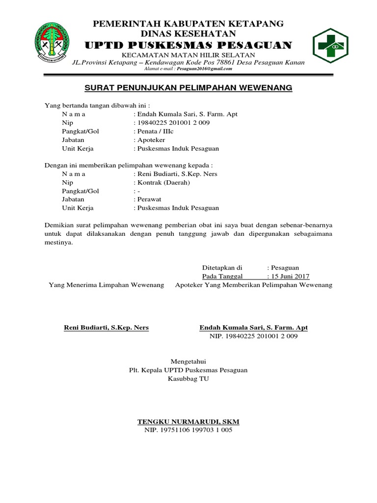 Contoh Surat Delegasi Jabatan Contoh Surat Terlengkap Terbaru 2020