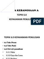 Topik 6.0 Kefahaman Penulisan