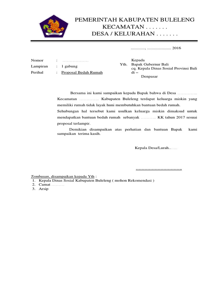 Contoh Proposal Bedah Rumah Dan Rehab Rumah Induk Tahun 2016 896506