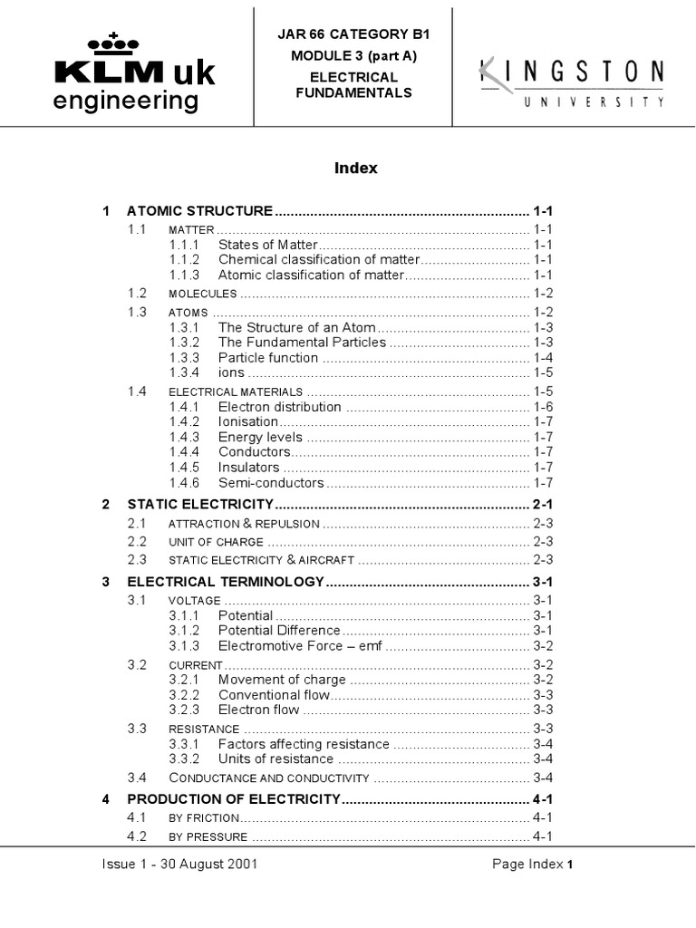 EASA Part 66 Module 3 Electrical Fundamentals Part A PDF | PDF | Atoms ...