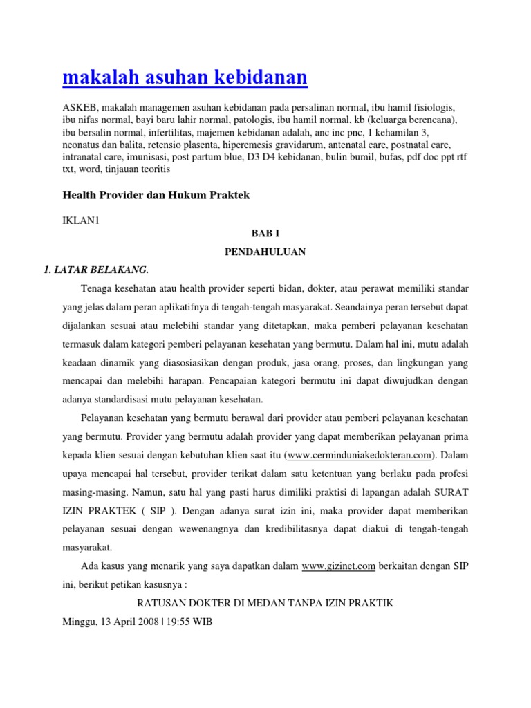 Makalah Asuhan Kebidanan